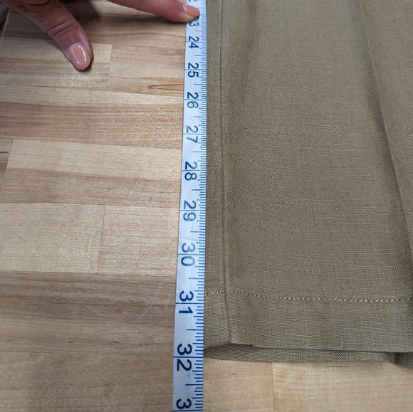 Cabi Wide Leg Olive Khaki All Linen Pants Medium - Picture 10 of 12